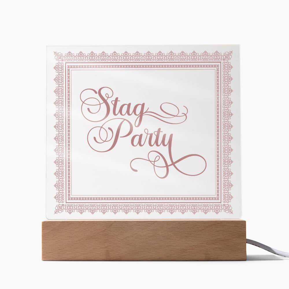 Stag Party (Rose) - Square Acrylic Plaque