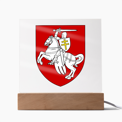 Pahonia (Belarus) - Square Acrylic Plaque With LED Lights