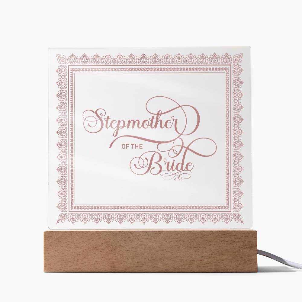 Stepmother of the Bride (Rose) - Square Acrylic Plaque