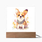 Corgi (Watercolor) 01 - Square Acrylic Plaque
