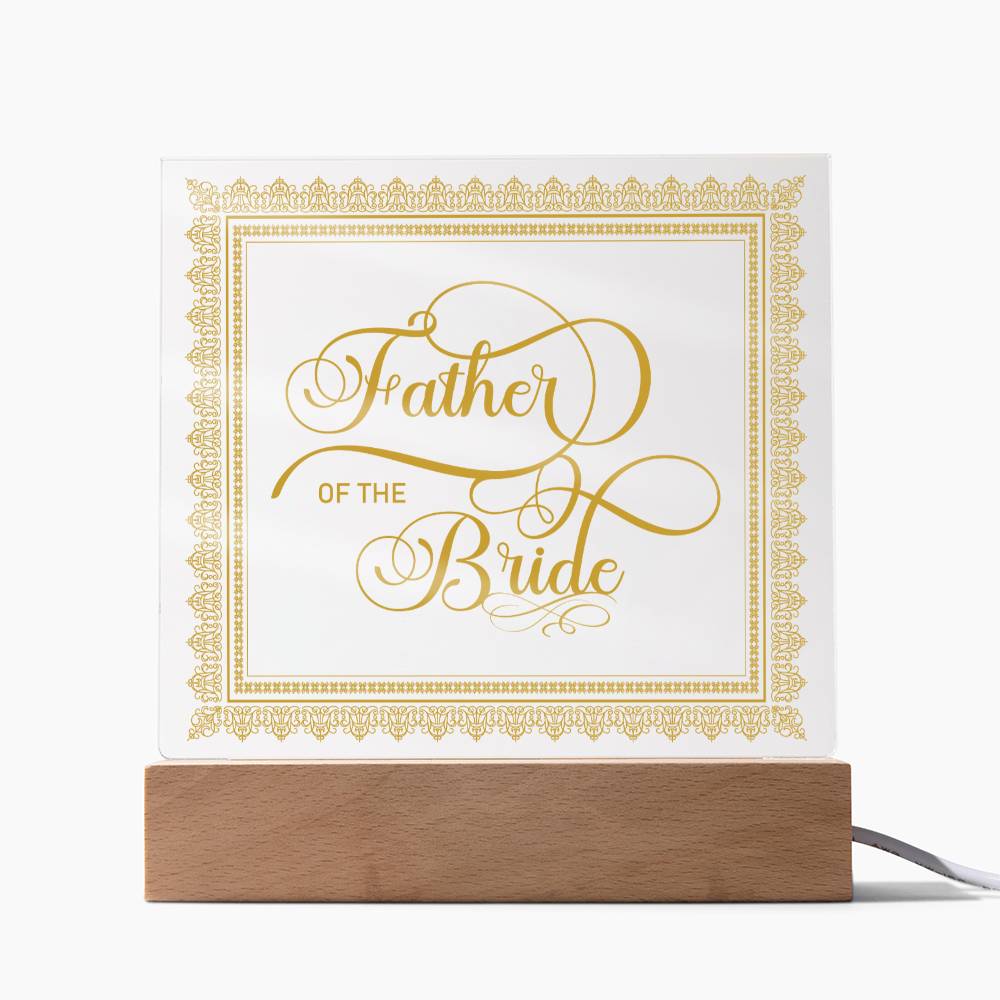Father of the Bride (Gold) - Square Acrylic Plaque