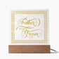 Father of the Groom (Gold) - Square Acrylic Plaque