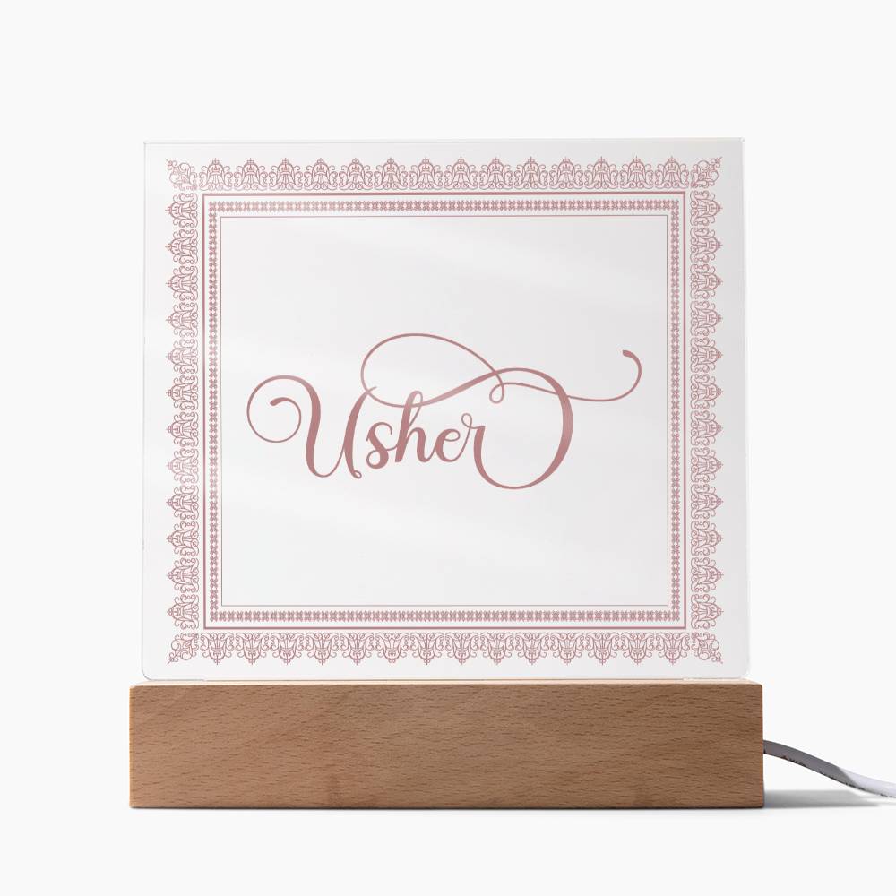 Usher (Rose) - Square Acrylic Plaque