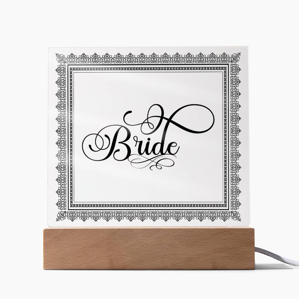 Bride (Black) - Square Acrylic Plaque