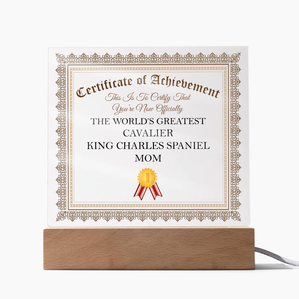 World's Greatest Cavalier King Charles Spaniel Mom - Square Acrylic Plaque