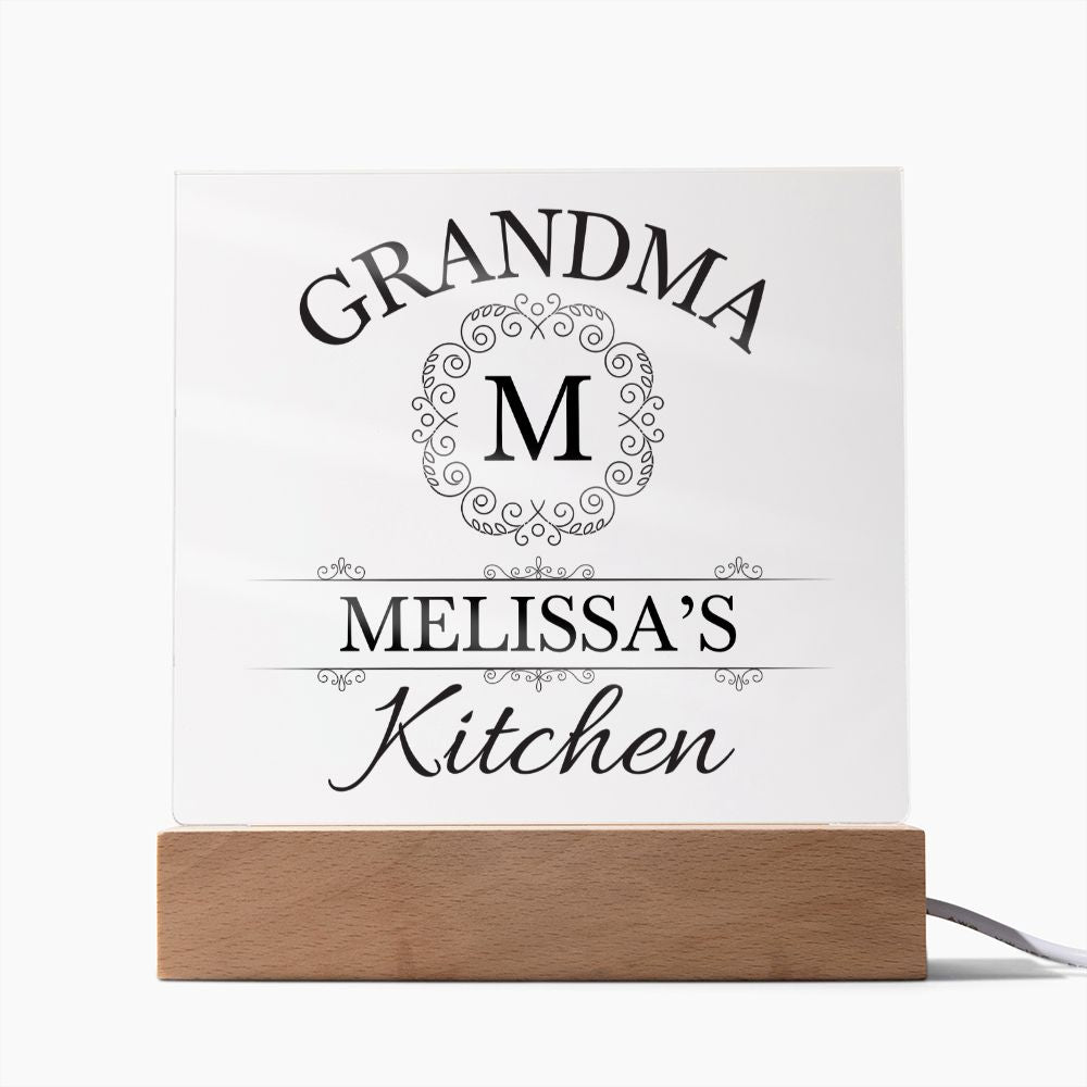 Grandma Melissa's Kitchen - Square Acrylic Plaque