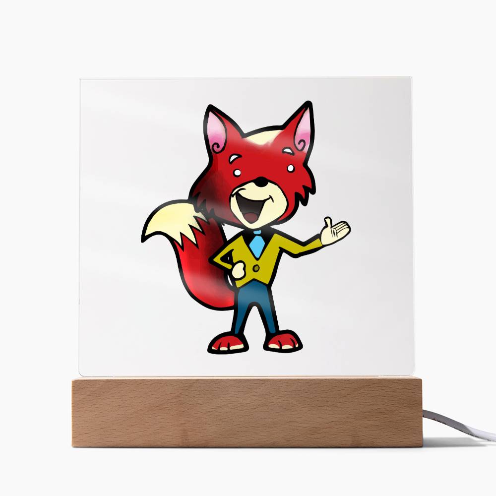 Fox - LED Night Light Square Acrylic Plaque