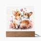 Cute Dogs In Love (Watercolor) 06 - Square Acrylic Plaque