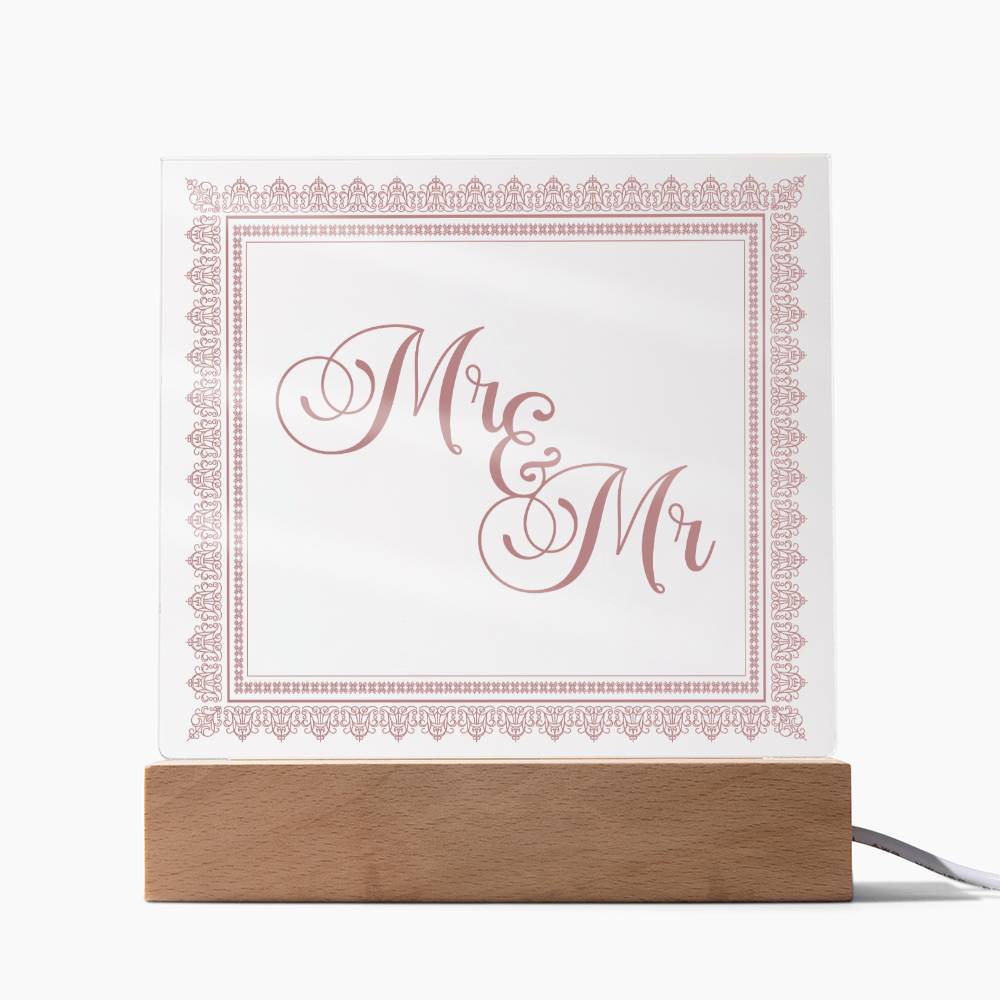 Mr & Mr (Rose) - Square Acrylic Plaque