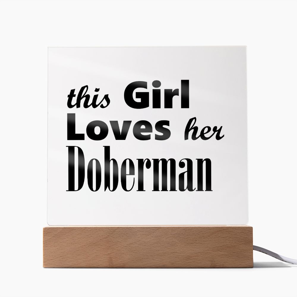 Doberman - Square Acrylic Plaque