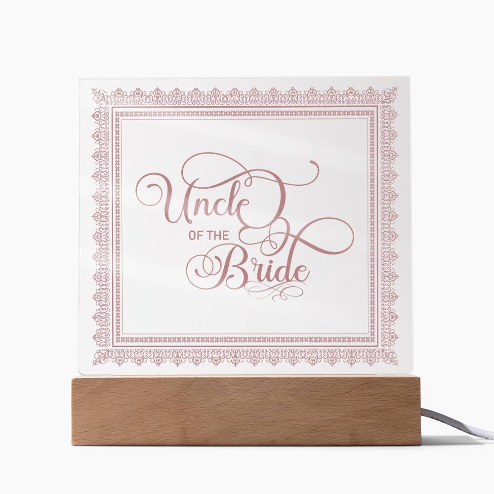 Uncle of the Bride (Rose) - Square Acrylic Plaque