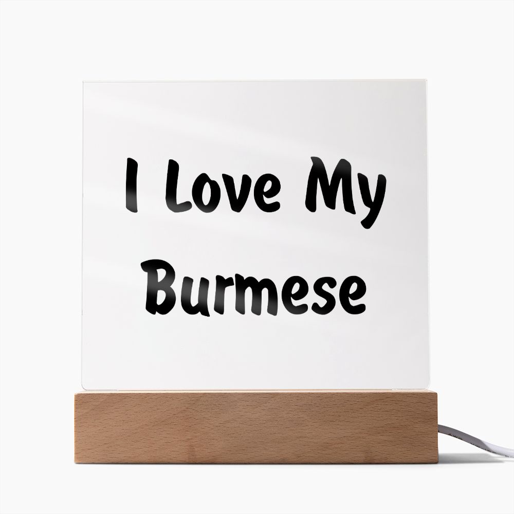 Love My Burmese - Square Acrylic Plaque