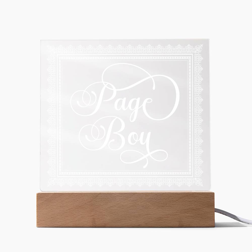 Page Boy (White) - Square Acrylic Plaque