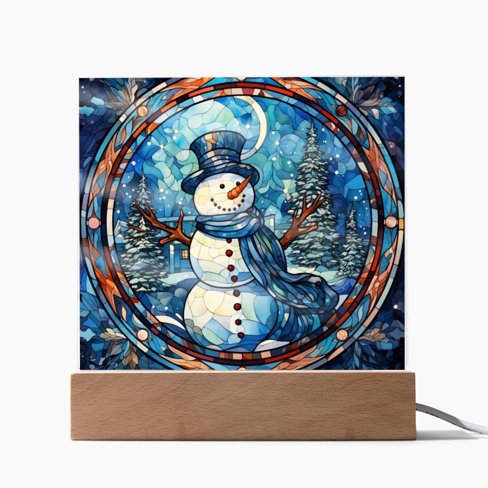 Christmas Stained Glass Design 002 - Square Acrylic Plaque