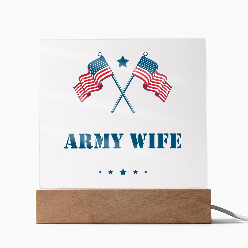 Army Wife - Square Acrylic Plaque