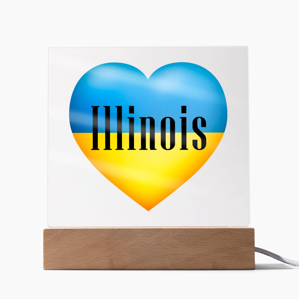Ukrainian In Illinois - Square Acrylic Plaque