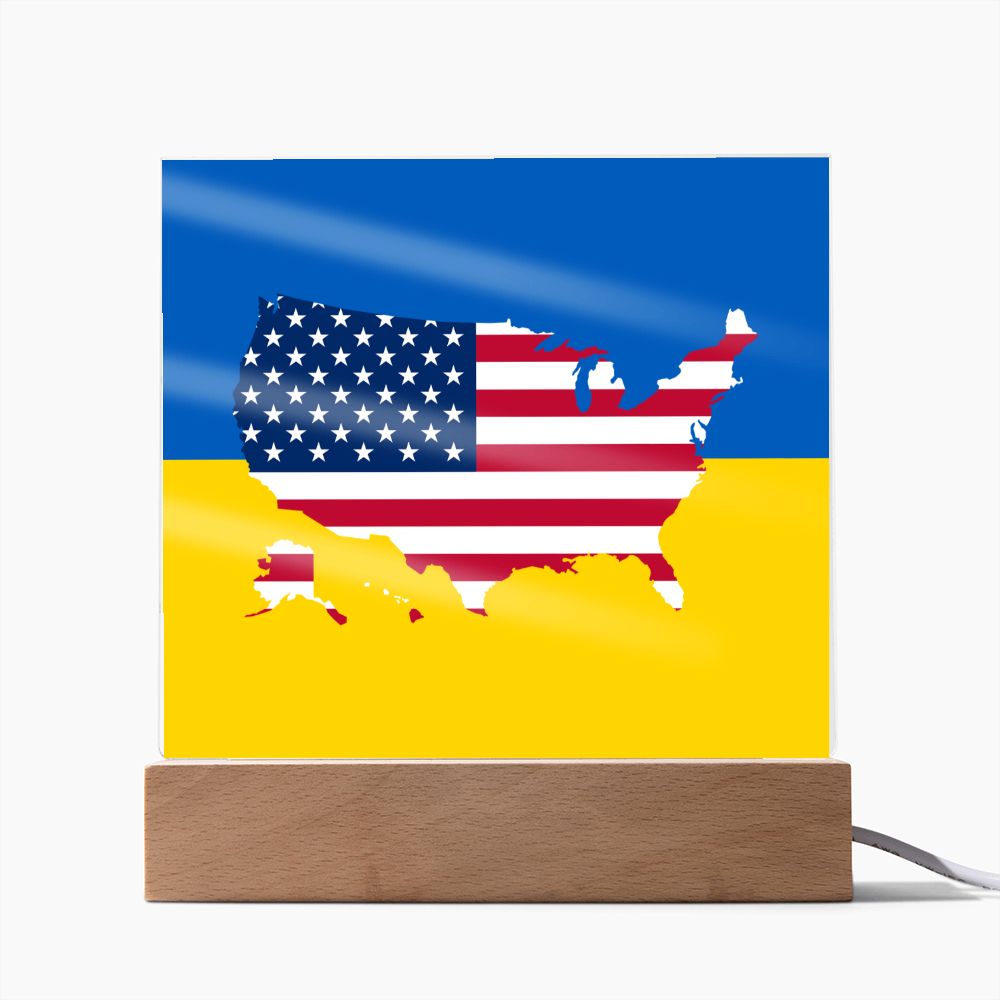 Ukrainian-American - Square Acrylic Plaque