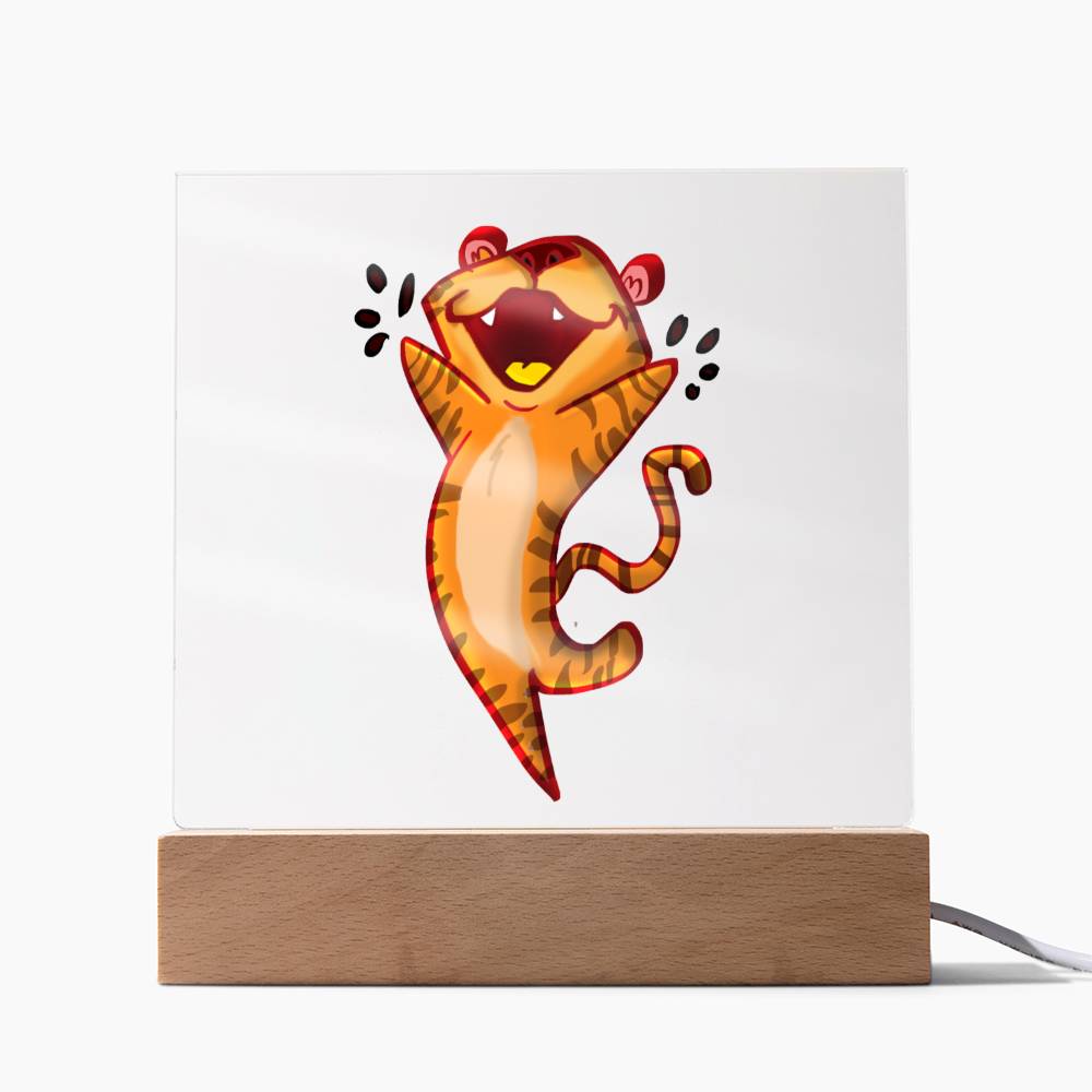 Tiger 02 - LED Night Light Square Acrylic Plaque