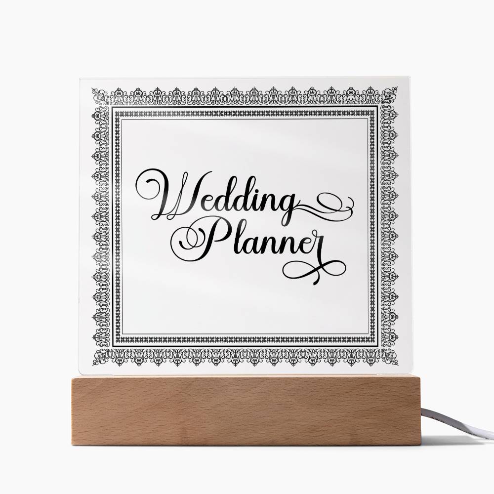 Wedding Planner (Black) - Square Acrylic Plaque