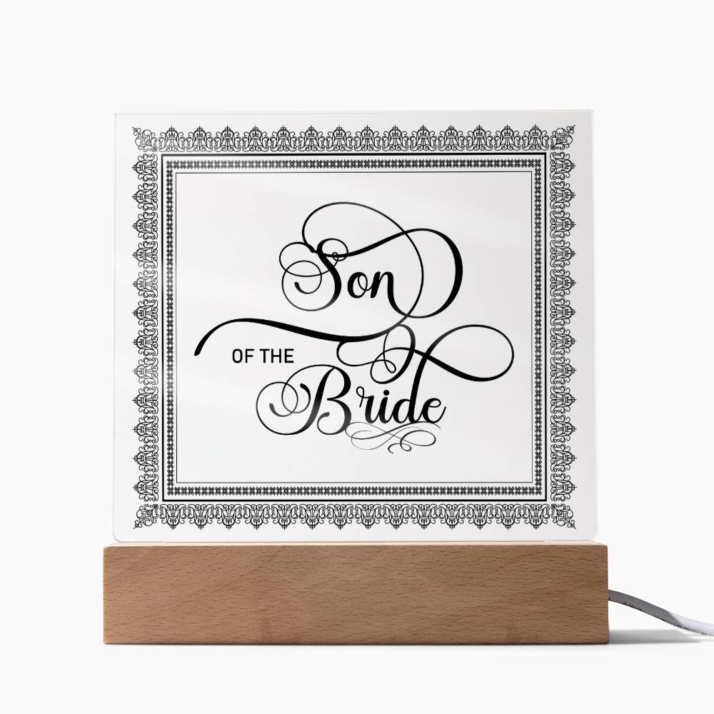 Son of the Bride (Black) - Square Acrylic Plaque