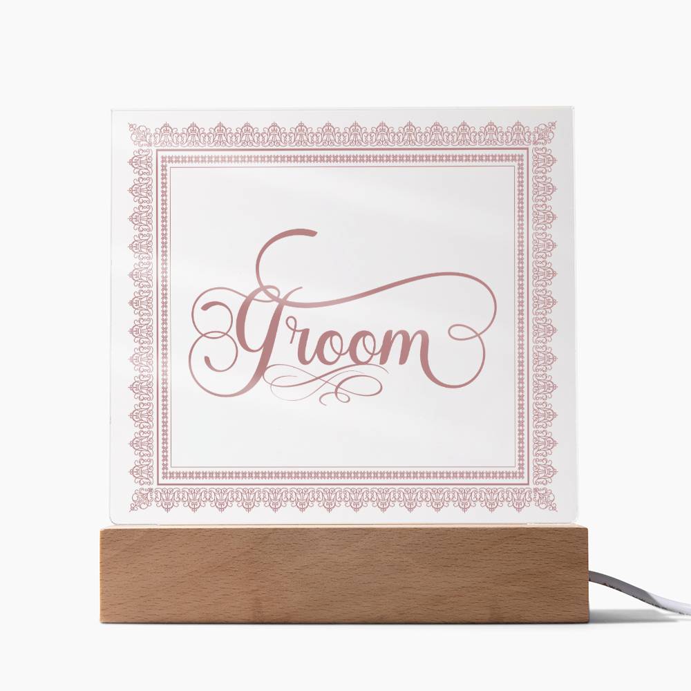 Groom (Rose) - Square Acrylic Plaque