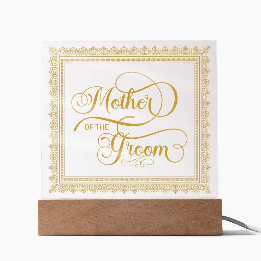 Mother of the Groom (Gold) - Square Acrylic Plaque