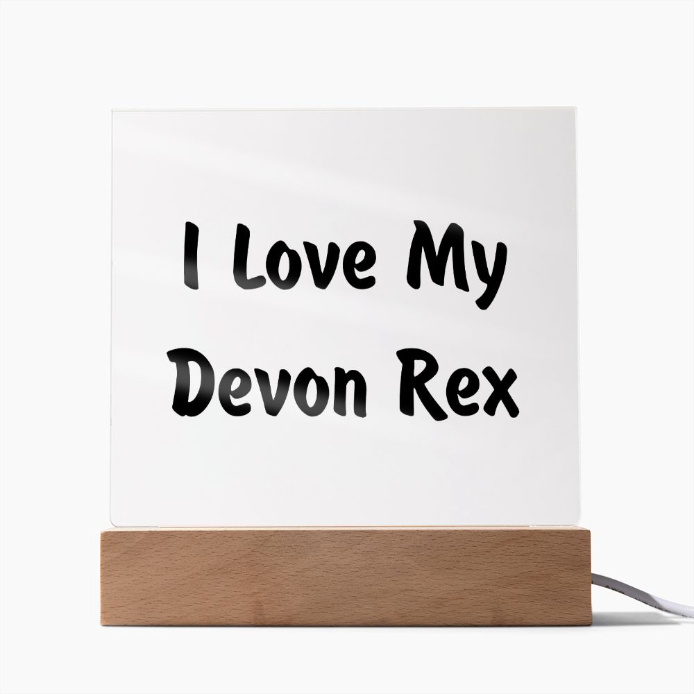 Love My Devon Rex - Square Acrylic Plaque