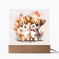 Cute Dogs In Love (Watercolor) 09 - Square Acrylic Plaque