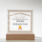 World's Greatest Books Collector - Square Acrylic Plaque With USB Corded LED Base