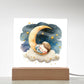Sweet Dreams Baby Boy (Watercolor) 09 - LED Night Light Square Acrylic Plaque