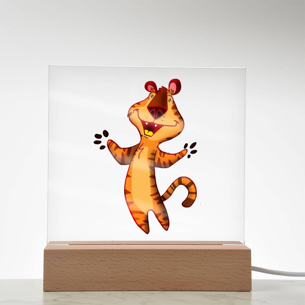 Tiger 01 - LED Night Light Square Acrylic Plaque