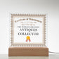 World's Greatest Antiques Collector - Square Acrylic Plaque With USB Corded LED Base