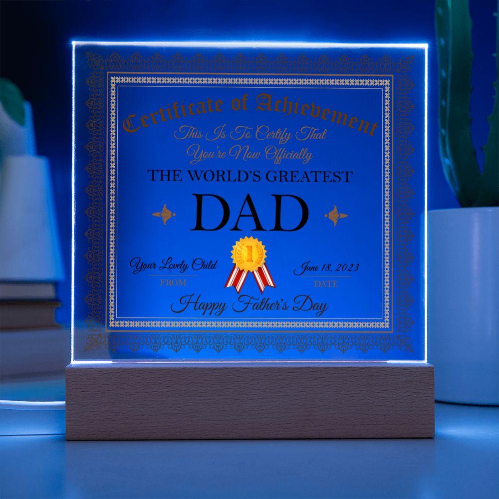 World's Greatest Dad - Square Acrylic Plaque