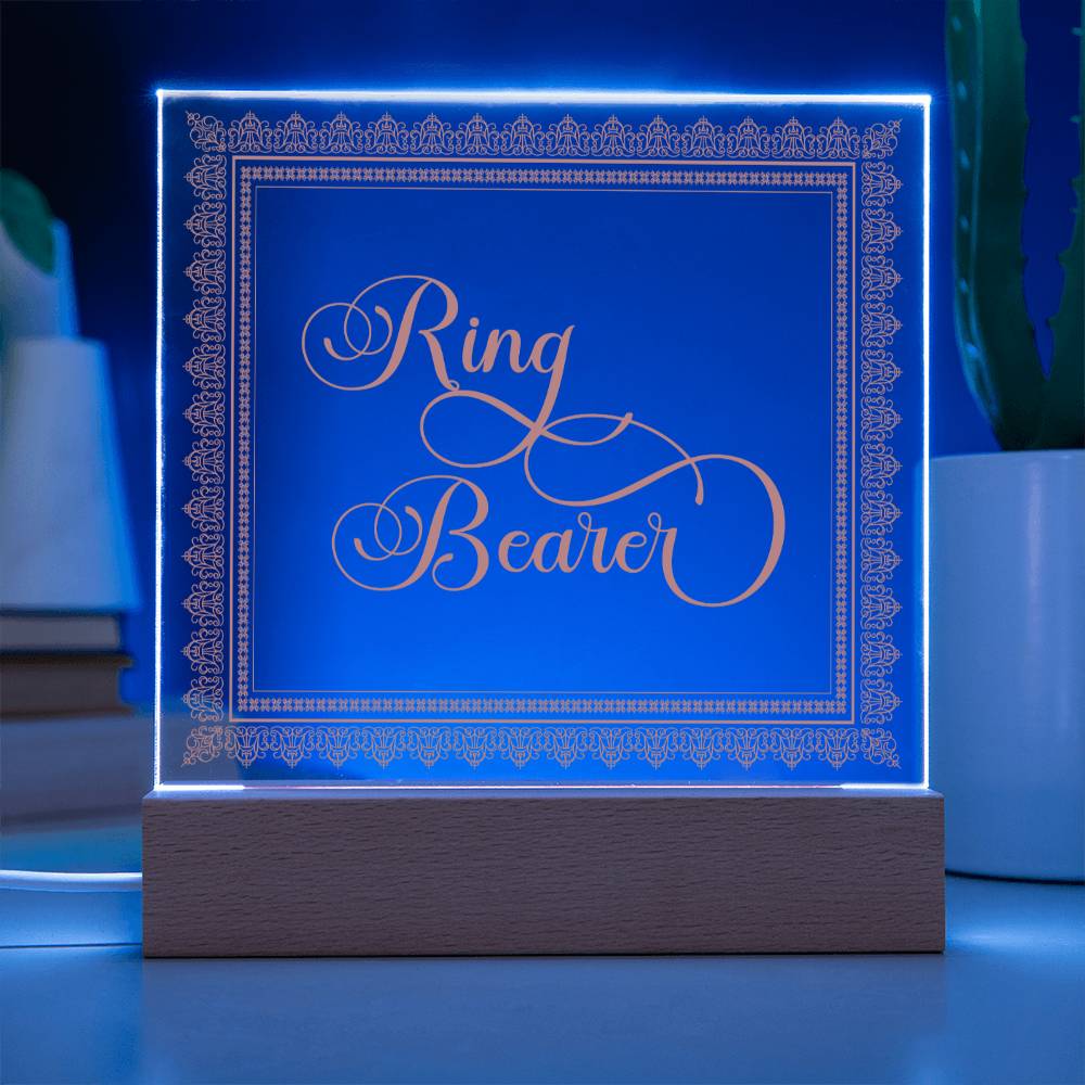 Ring Bearer (Rose) - Square Acrylic Plaque