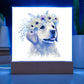 Dog And Spring Flowers (Watercolor) 01 - Square Acrylic Plaque