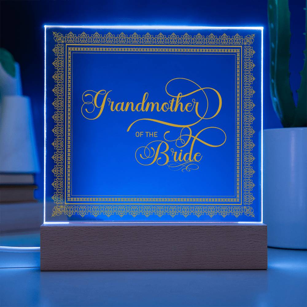 Grandmother of the Bride (Gold) - Square Acrylic Plaque
