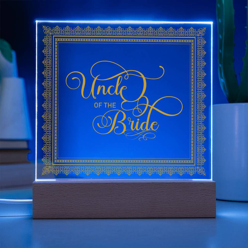 Uncle of the Bride (Gold) - Square Acrylic Plaque