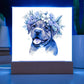 Dog And Spring Flowers (Watercolor) 04 - Square Acrylic Plaque