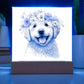 Dog And Spring Flowers (Watercolor) 07 - Square Acrylic Plaque