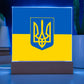 Tryzub And Flag Of Ukraine - Square Acrylic Plaque