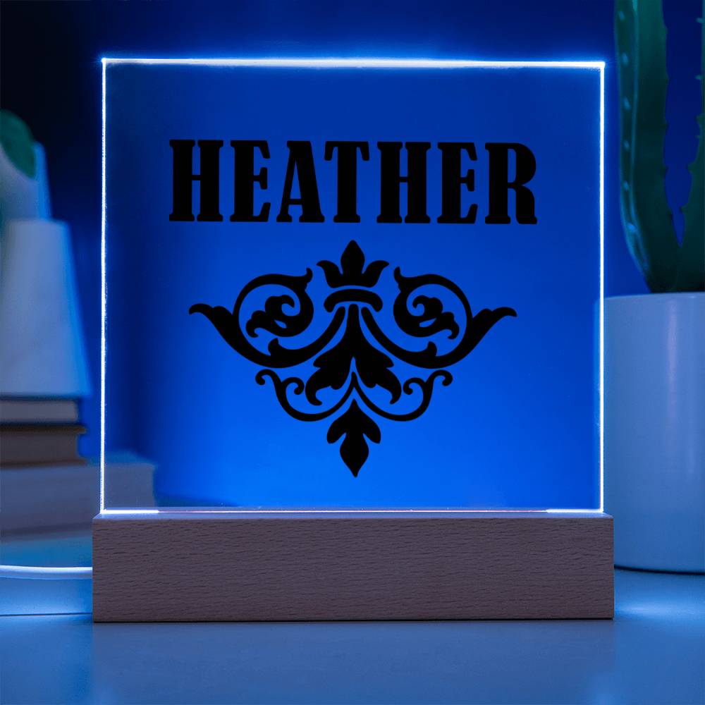 Heather v01 - Square Acrylic Plaque