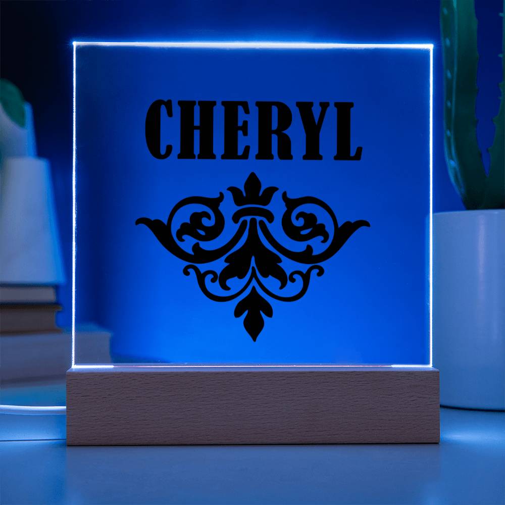 Cheryl v01 - Square Acrylic Plaque