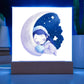 Sweet Dreams Baby Girl (Watercolor) 03 - LED Night Light Square Acrylic Plaque