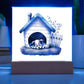 Dog Sleeping (Watercolor) 02 - Square Acrylic Plaque