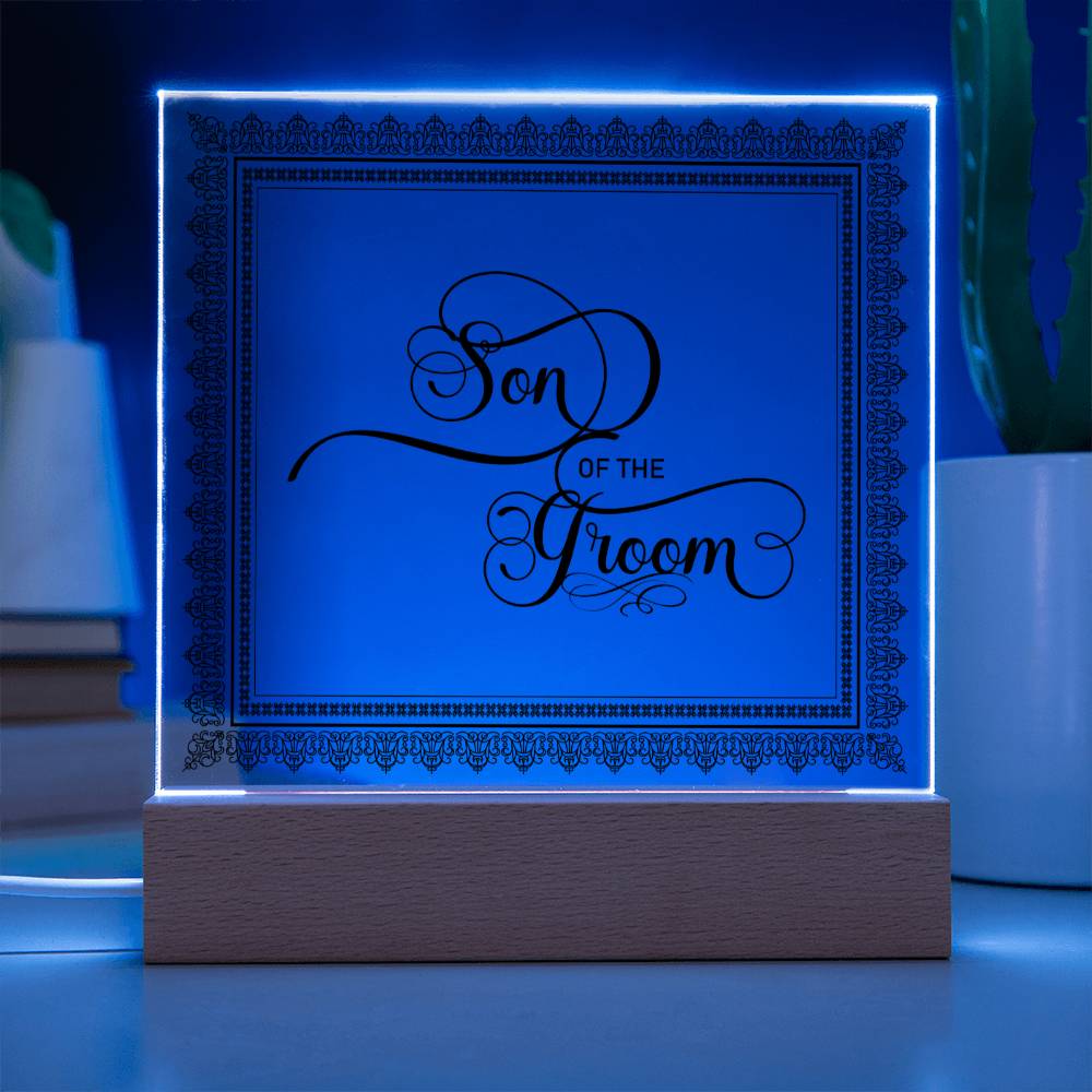 Son of the Groom (Black) - Square Acrylic Plaque