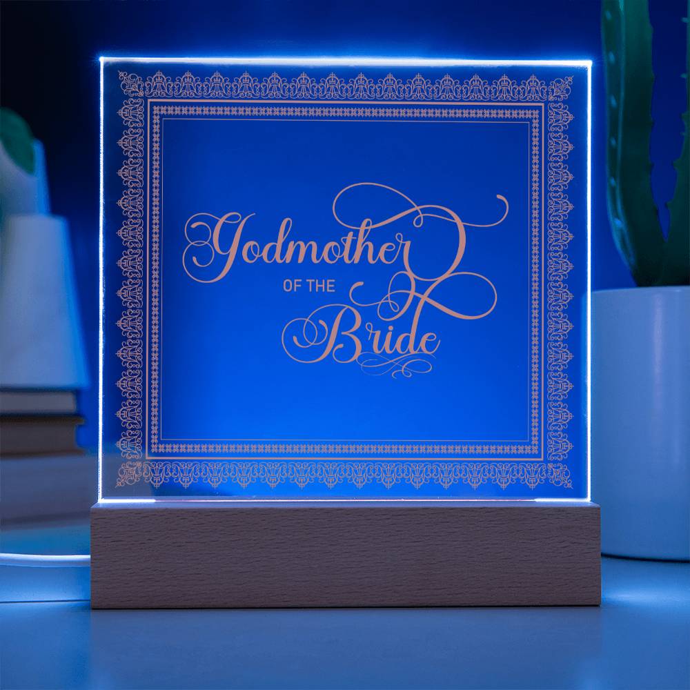 Godmother of the Bride (Rose) - Square Acrylic Plaque
