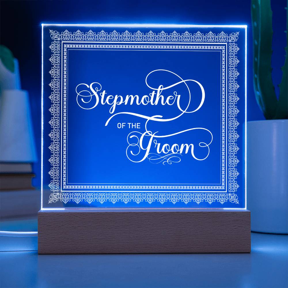 Stepmother of the Groom (White) - Square Acrylic Plaque