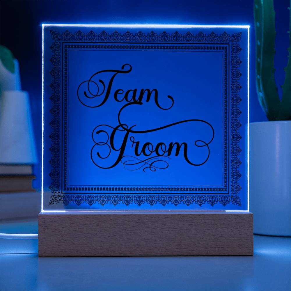 Team Groom (Black) - Square Acrylic Plaque