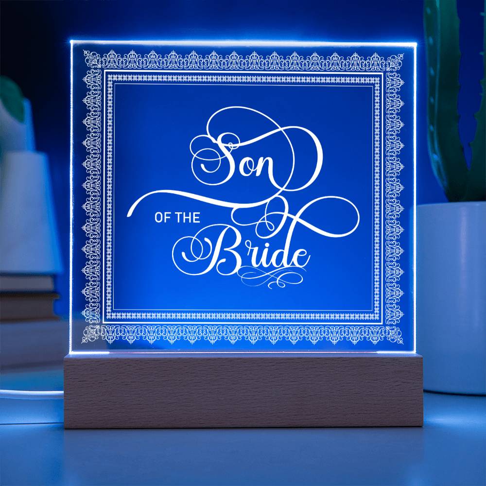 Son of the Bride (White) - Square Acrylic Plaque