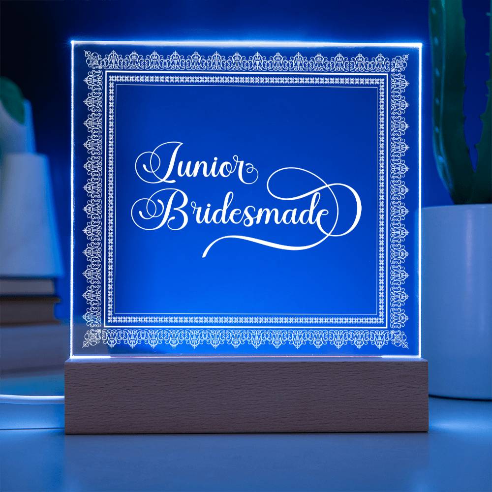 Junior Bridesmade (White) - Square Acrylic Plaque